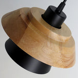 Stone Black Wooden Pendant Lamp