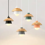 Stone Black Wooden Pendant Lamp