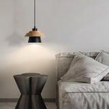 Stone Black Wooden Pendant Lamp