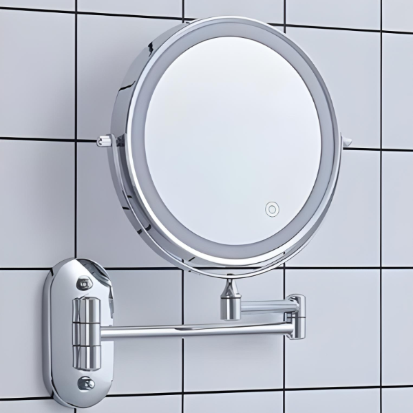 Chroomzilver Oplaadbare Led Vergrotende Spiegel Voor Make-Up En Badkamer - wandlampen