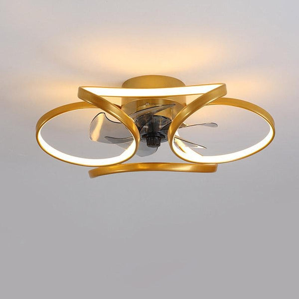 Flower LED Modern Recessed Ceiling Fan with Remote Control Ceiling Lamp