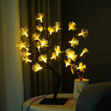 White Birch Fiber Optic Flower Tree Light