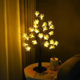 White Birch Fiber Optic Flower Tree Light