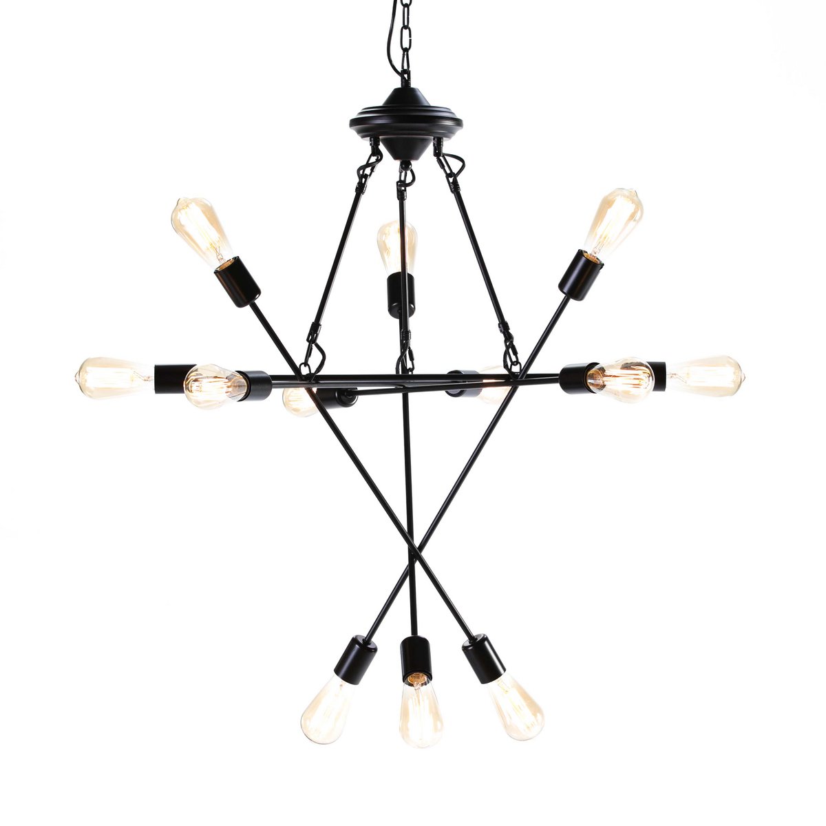 Alexandra Thai - Plafondlamp 73X73X92/182Cm Metaal Zwart - plafondlampen - sfeerbeeld
