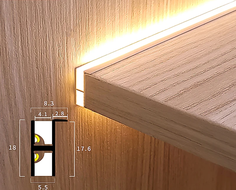 LUMISHILF Invisible LED Strip for 18mm Shelves