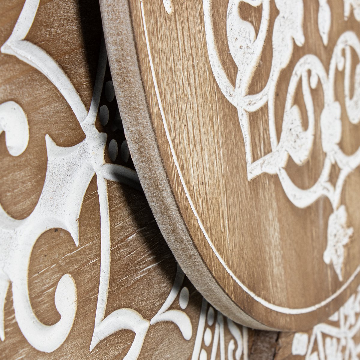 Alexandra Style - Natuurlijke Cirkels Houten Wandapparaat _130X64X4,5cm - wandlampen - sfeerbeeld