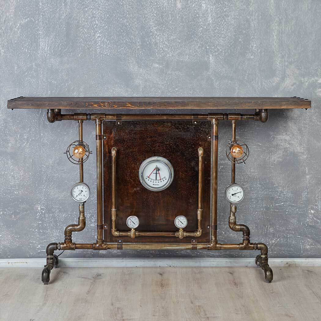 Gouden Varkens - Steampunk-Tafellamp - tafellampen - sfeerbeeld