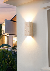 StoneBloc Outdoor Wall Lamp – Natural Stone Look Wall Lamp for Garden, Hallway & Bathroom