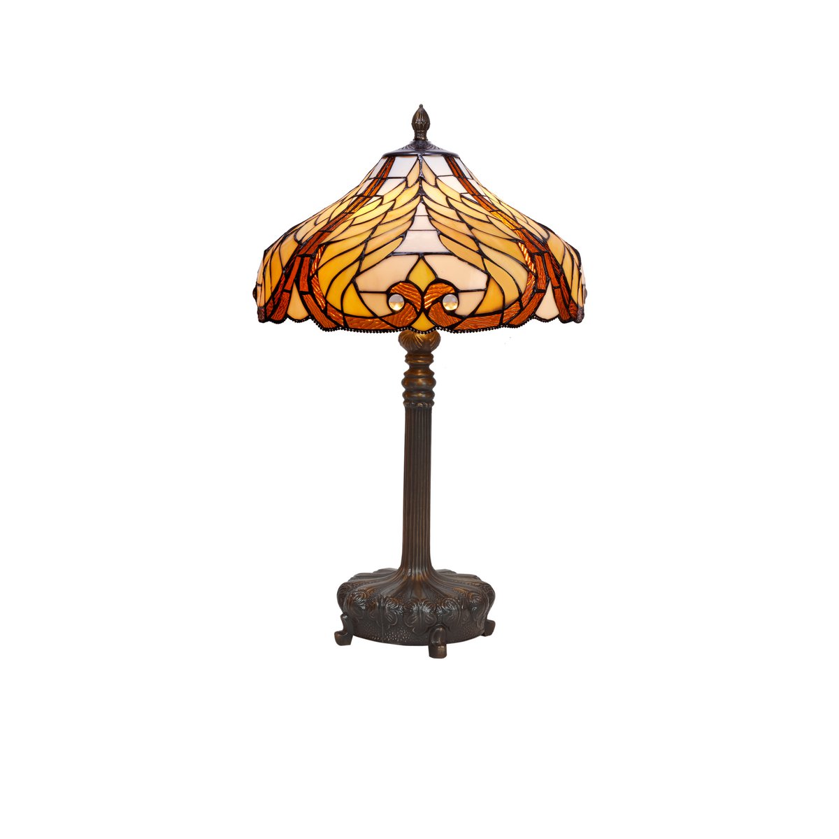 Alexandra Lighting - Rubberen Voet Tafellamp Met Tiffany Lampenkap Diameter 45 Cm Dalí Serie - tafellampen