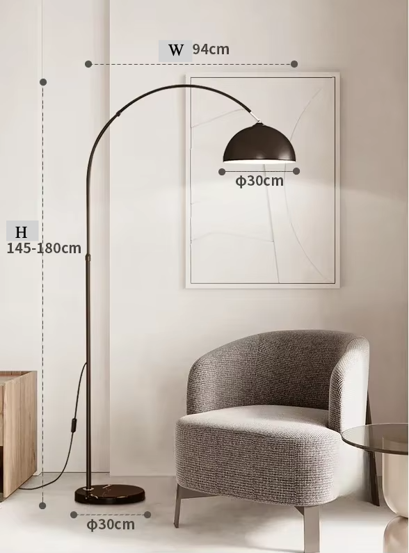 Nordic Arc Luxe Floor Lamp β Minimalist LED Standing Lamp with Marble Base