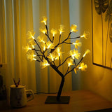 White Birch Fiber Optic Flower Tree Light