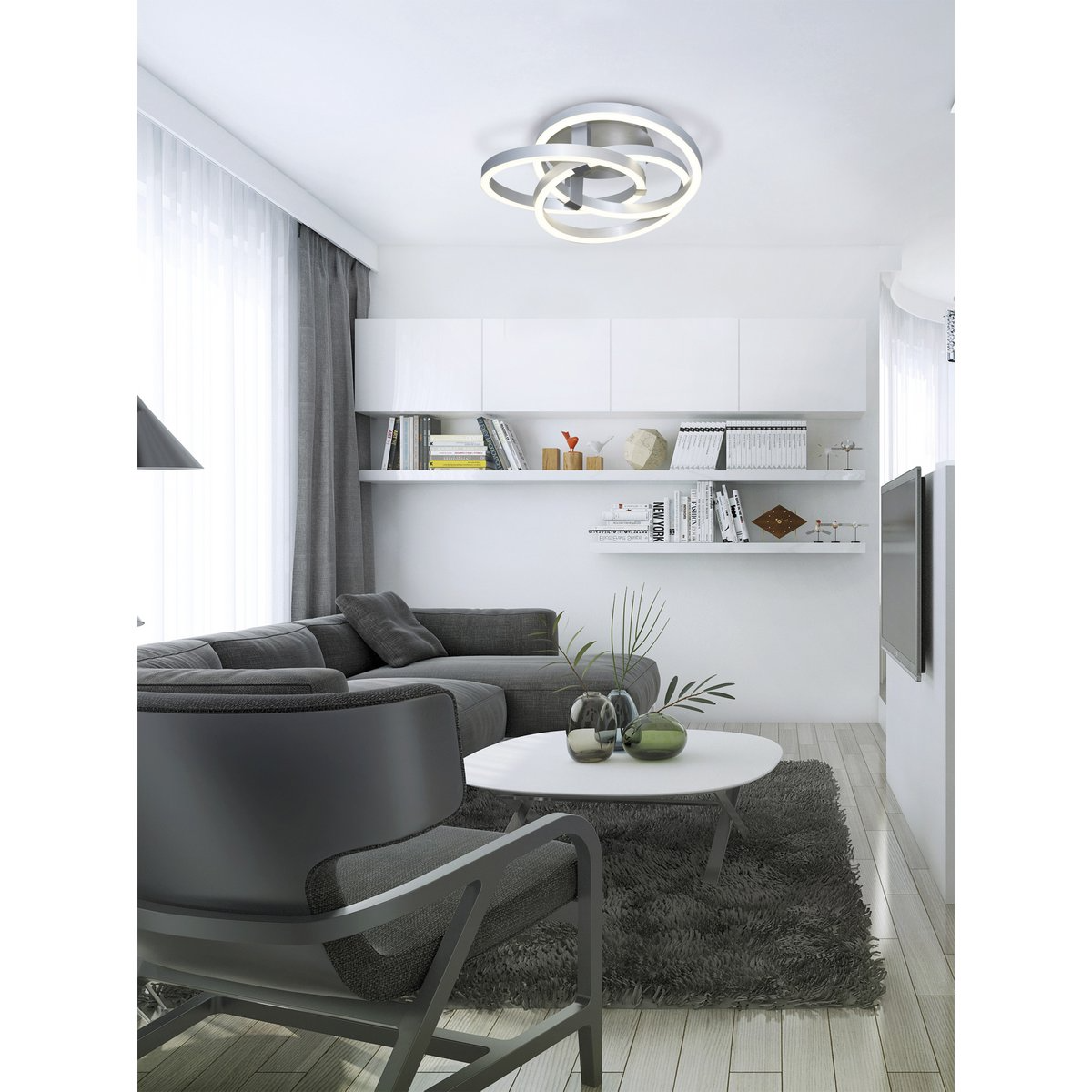 Näve Leuchten - Smart Home LED Plafondlamp "Divora" - plafondlampen - sfeerbeeld