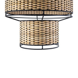 Alexandra Thai - Lampara De Techo 20X20X38 Metal Black/Ratan Natural