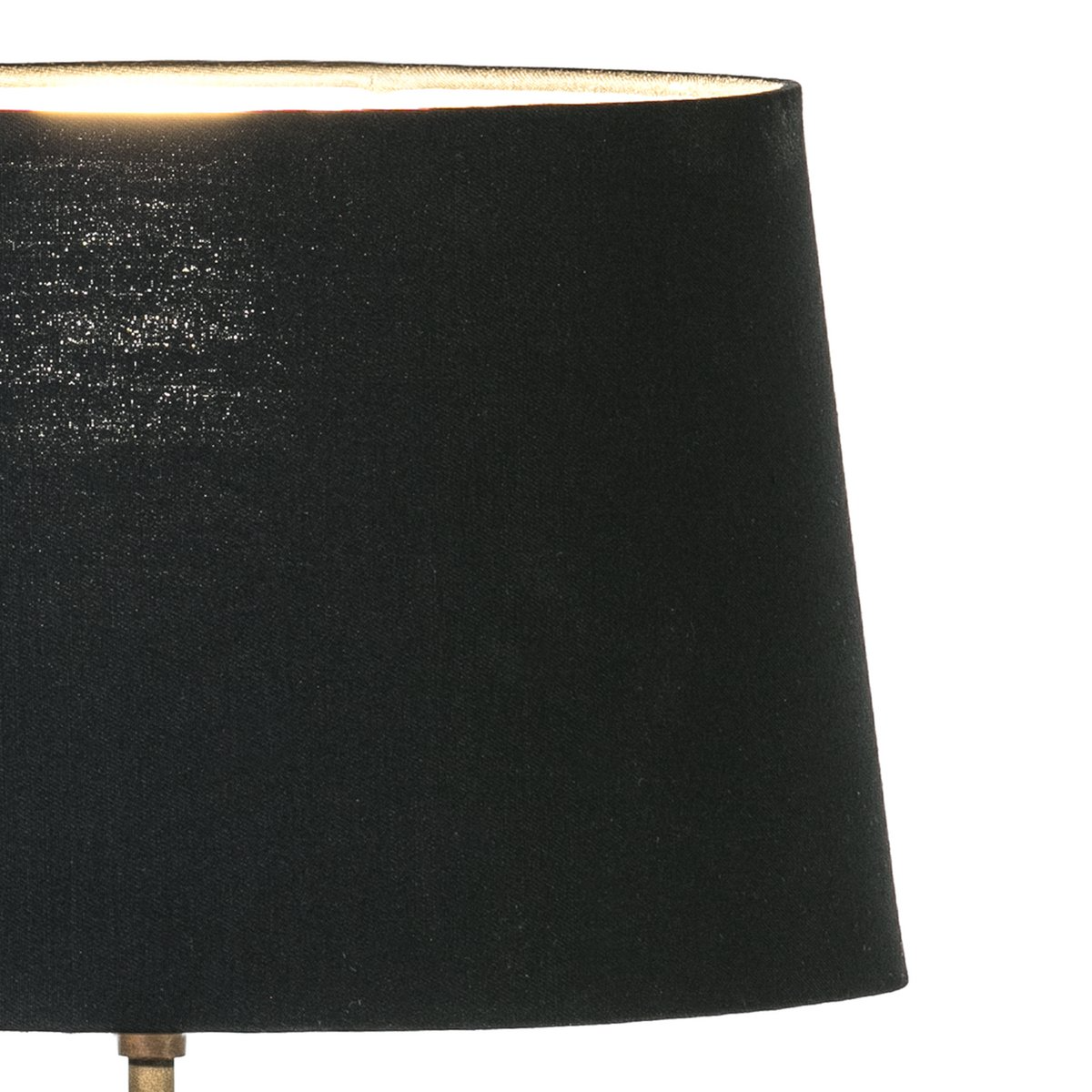 Alexandra Thai - Tafellamp 20X20X43 Metaal/Bruin Hout met Zwarte Lampenkap - tafellampen - sfeerbeeld