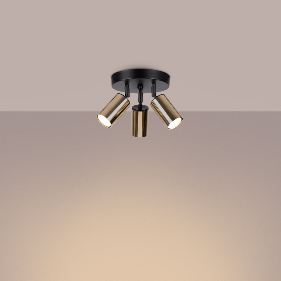 Lightinup SRL - Winx 3P Black/Gold Ceiling Lamp