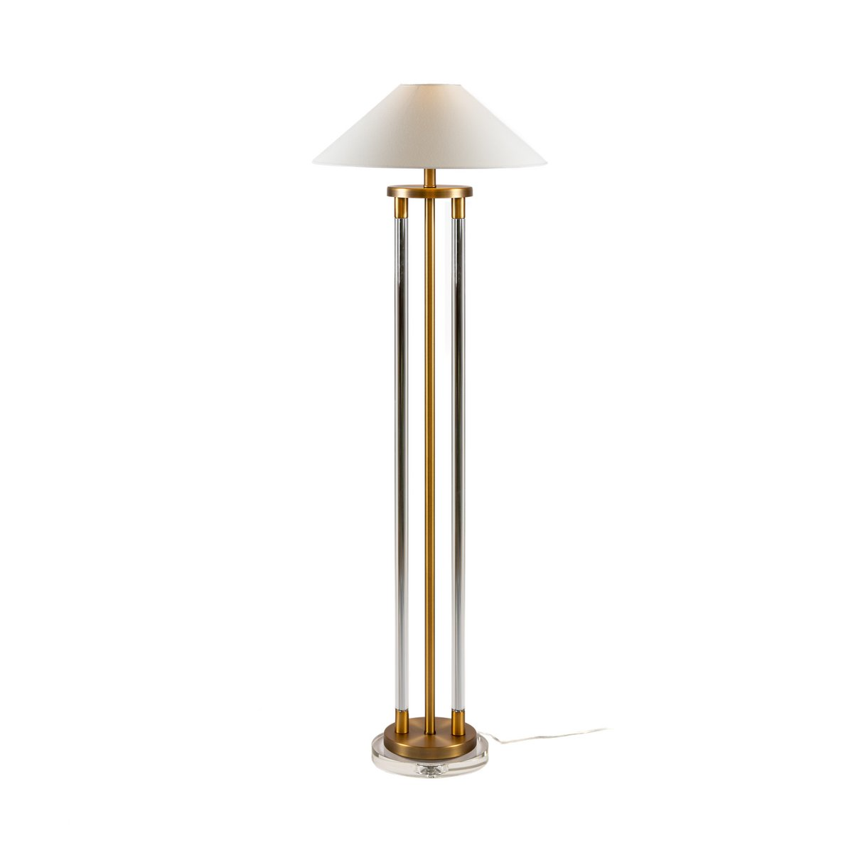 Alexandra Thai - Vloerlamp 25X25X136 Glas/Goud Metaal Zonder Scherm - vloerlampen