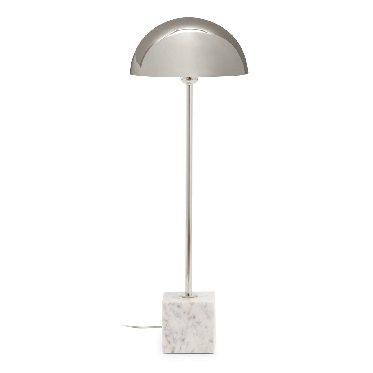 Alexandra Thai - Dessertlamp 25X12X73 Marmol Blanco/Metaal Nikkel - tafellampen