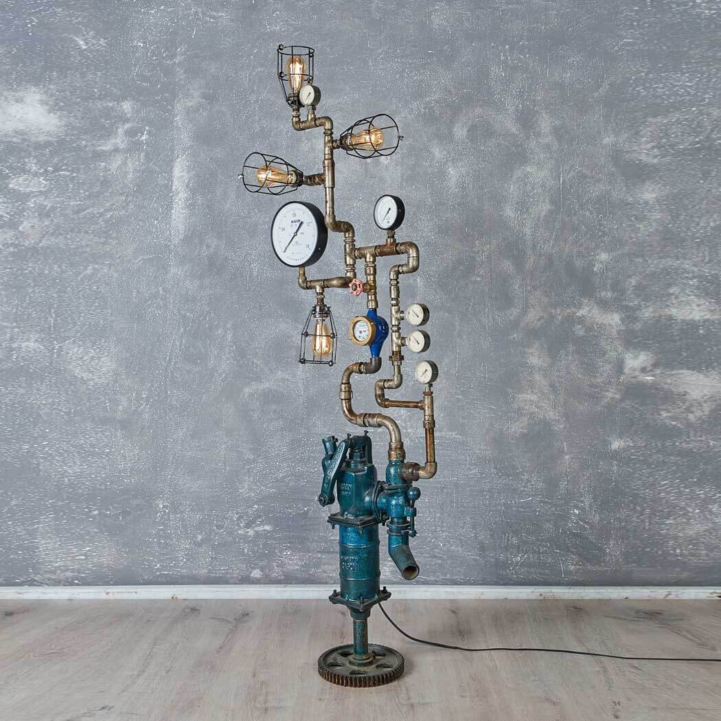 Golden Pigs - Hoge Spectaculaire Waterpomplamp - vloerlampen