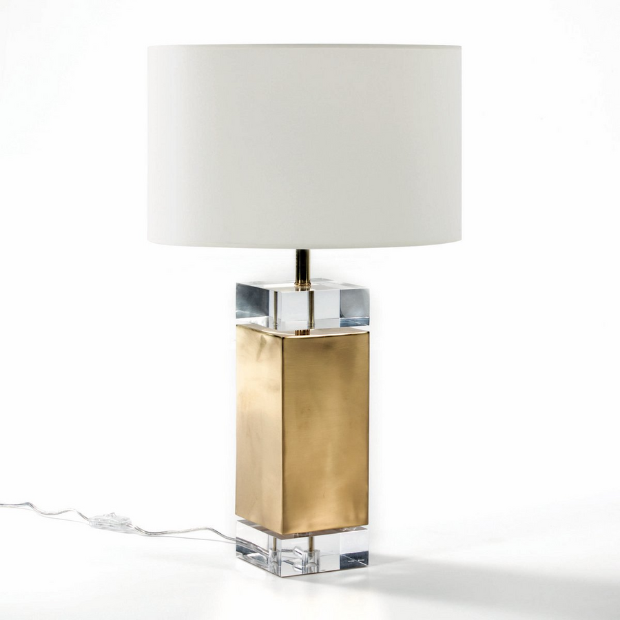 Alexandra Thai - Dessert Lamp 13X13X50 Acrylic/Metal Gold Without Pantalla