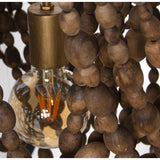Alexandra Style - Metal Ceiling Lamp With Wooden Beads, 1Xe27, Max.60W °60X74/179Cm