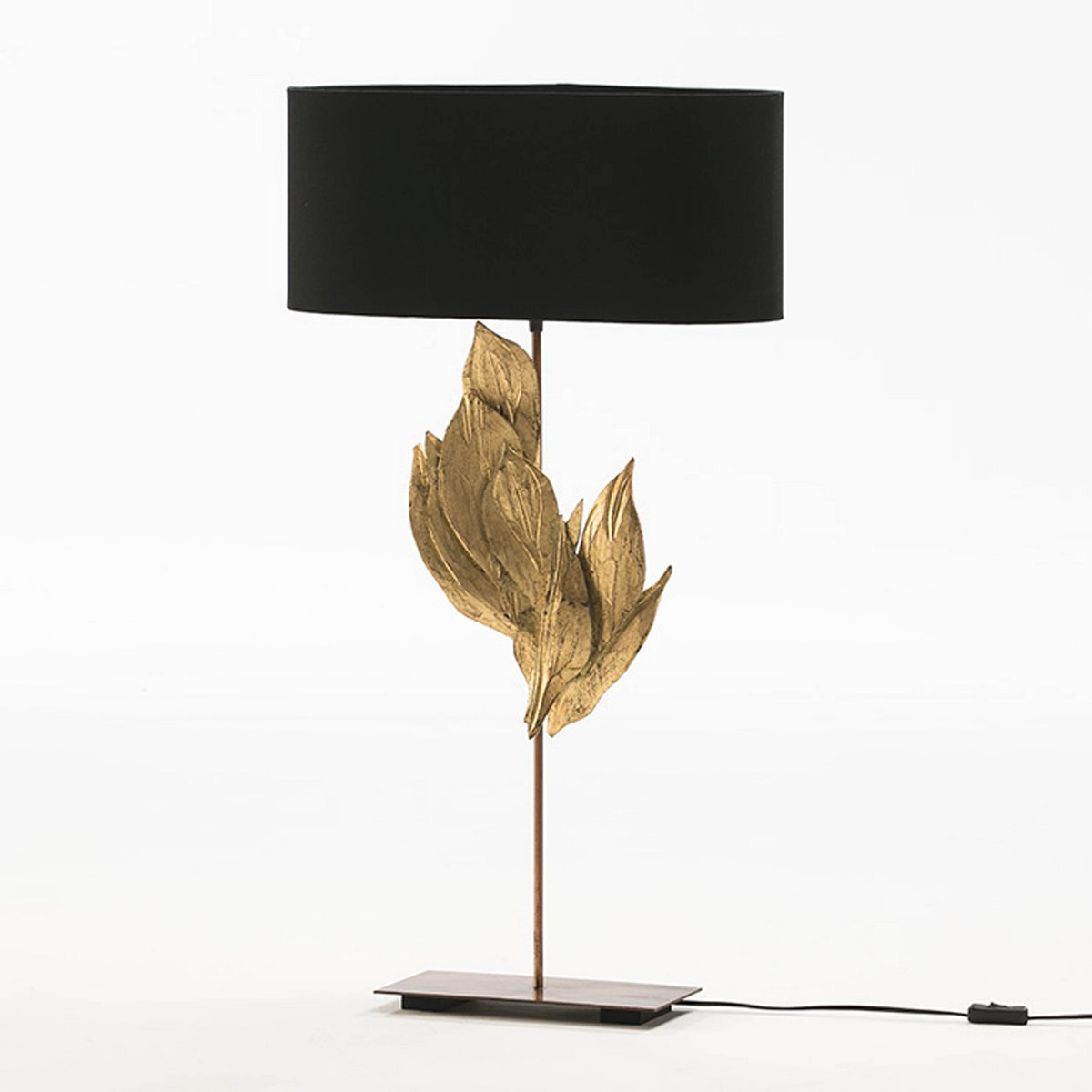 Alexandra Thai - Tafellamp 30X15X76 Metaal/Hout Lampenkap Zwart - tafellampen - sfeerbeeld