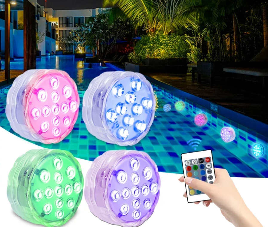 LUMISNAP 10-LED RGB Onderwaterlampen met Magnetische Bevestiging - buitenverlichting