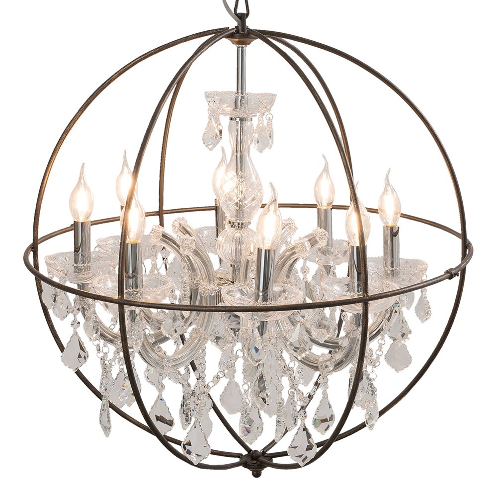 Lumi Lamp - Kroonluchter Transparant, Metaal En Glas - hanglampen