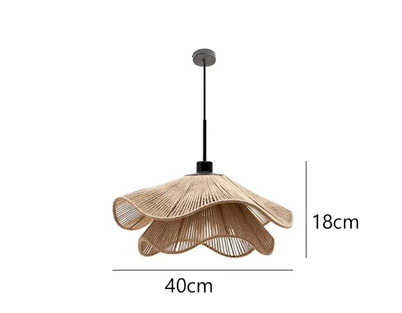 WabiRope Aura: Scandinavian Wabi Sabi Hemp Rope Pendant Lamp