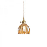 Japanese Retro Glass Flower Pendant Lamp