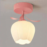 Simple Tiffany Ceiling Lamp With Mini Flowers