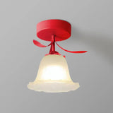 Simple Tiffany Ceiling Lamp With Mini Flowers