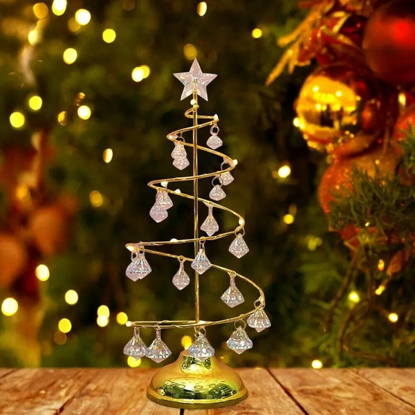 Kristallen Tafellamp In De Vorm Van Een Charmante Kerstboom - tafellampen