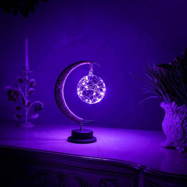 Betoverde Maanlamp Van Glas Met Warm Licht Voor Op De Tafel - tafellampen - in de kamer
