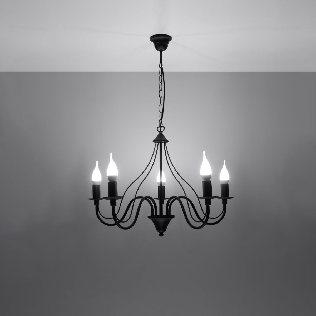 Black candlestick chandelier MINERWA 5