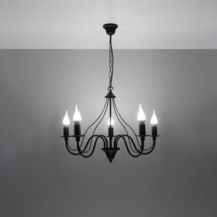 Black candlestick chandelier MINERWA 5