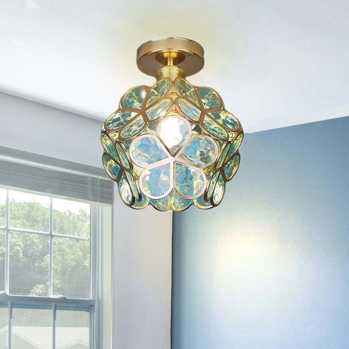 Design Bloemen Stijl Glazen Hal Plafondlamp - plafondlamp - verlicht