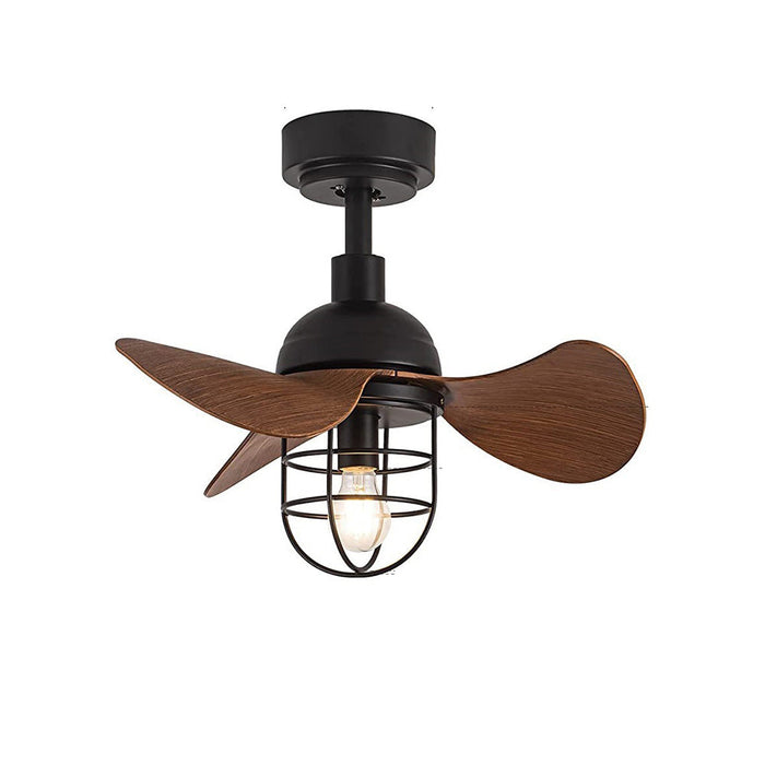 Hedendaagse Plafondventilator Donker Notenhout Met Verlichting - plafondlamp - detail
