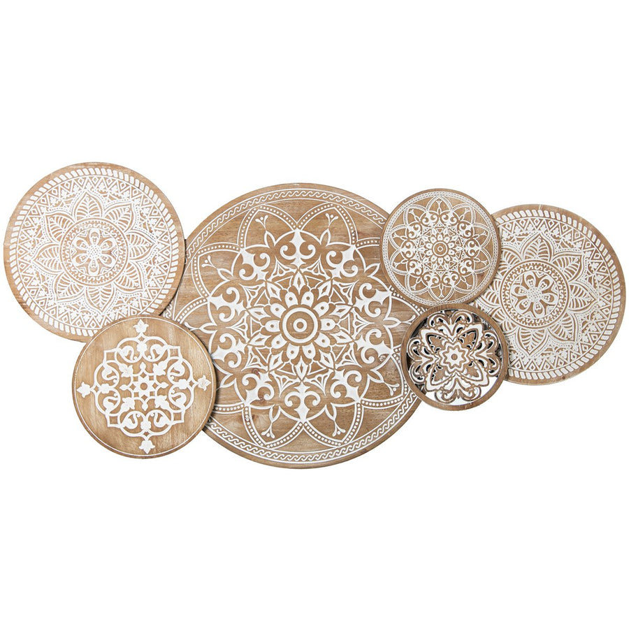 Alexandra Style - Natural Circles Wooden Wall Device _130X64X4.5cm 