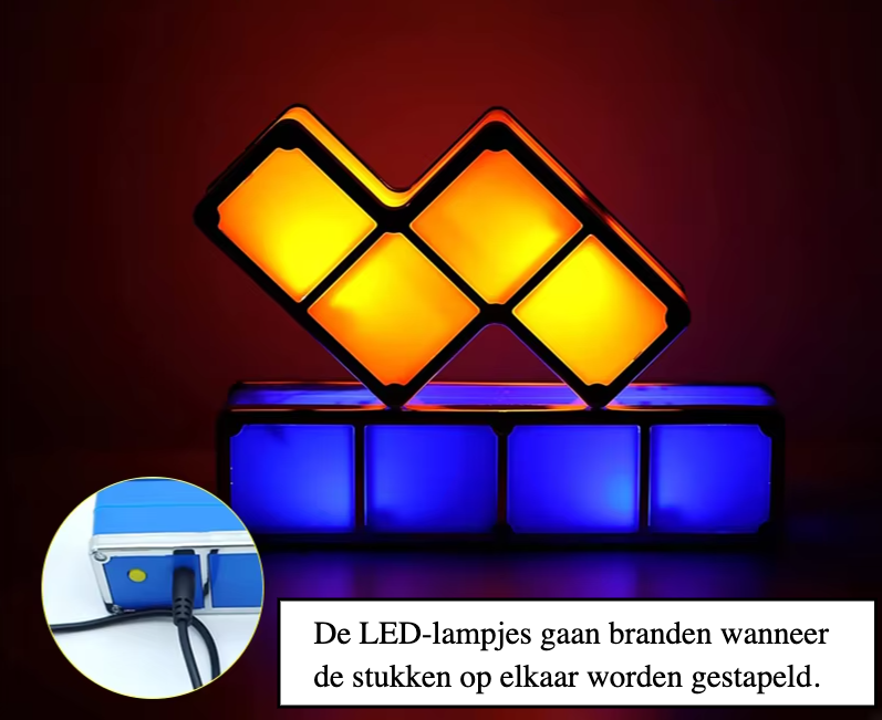 PixelGlow DIY Retro Game Lamp – Unieke Nachtlamp met Tetris Design - verlichting - detail