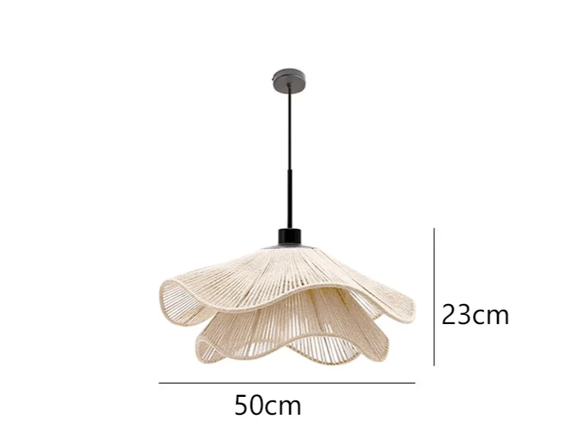 WabiRope Aura: Scandinavische Wabi Sabi Hennep Touw Hanglamp - hanglampen