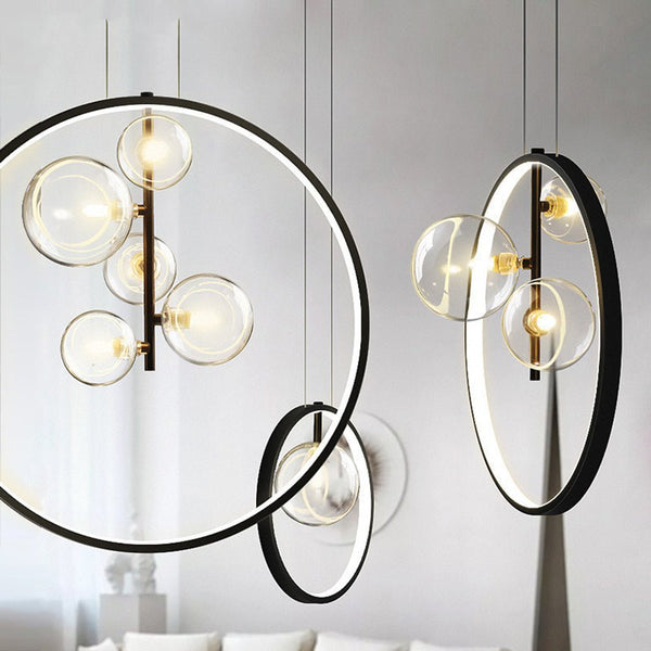 Nordic Bubble Glazen Hanglampen Met Ring - hanglampen - sfeerbeeld