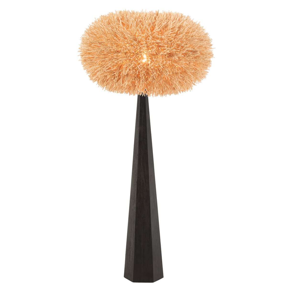 J-Line Lampenvoet Octogonaal - Hout - Zwart - Large - vloerlamp - detail