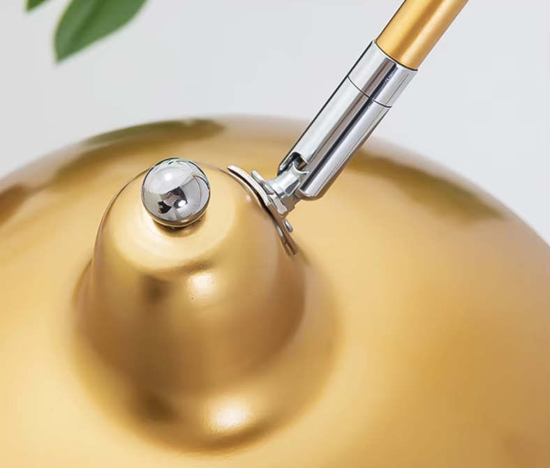 Nordic Gold Luxe Vloerlamp – Minimalistisch Design met Marmeren Basis - vloerlamp - detail