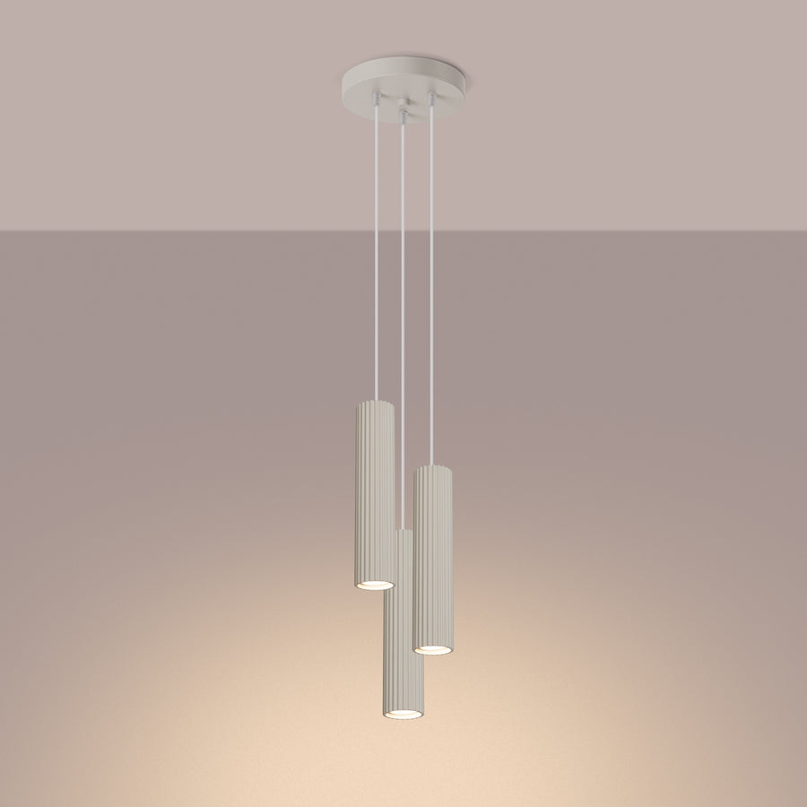 Hanging lamp KARBON 3P beige