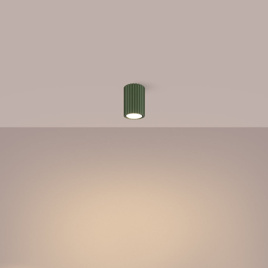 Ceiling lamp KARBON 10 olive green