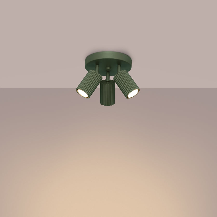 Ceiling lamp KARBON 3P olive green