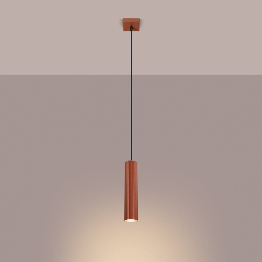 Hanging lamp KARBON 1 red ochre