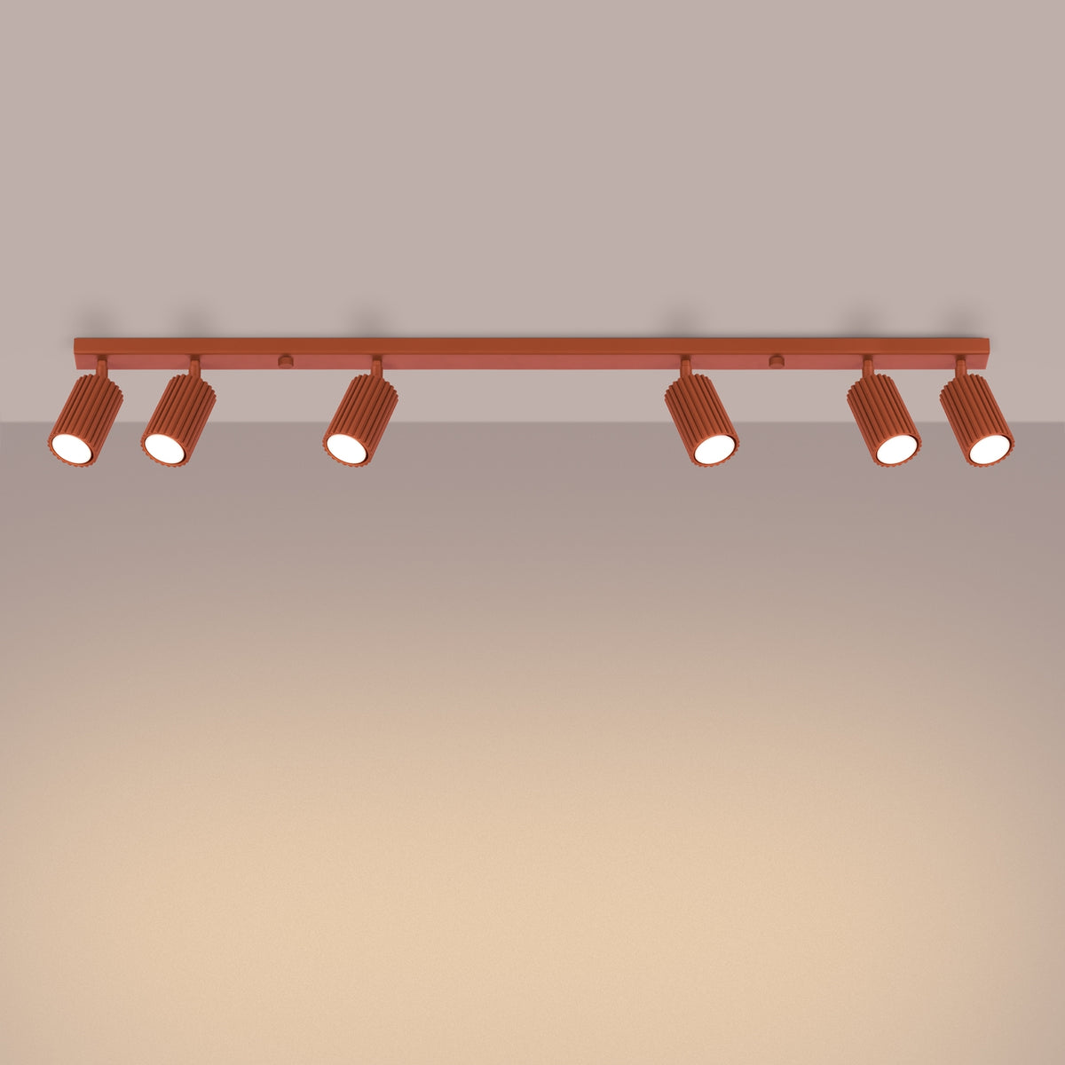 Ceiling lamp KARBON 6L red ochre