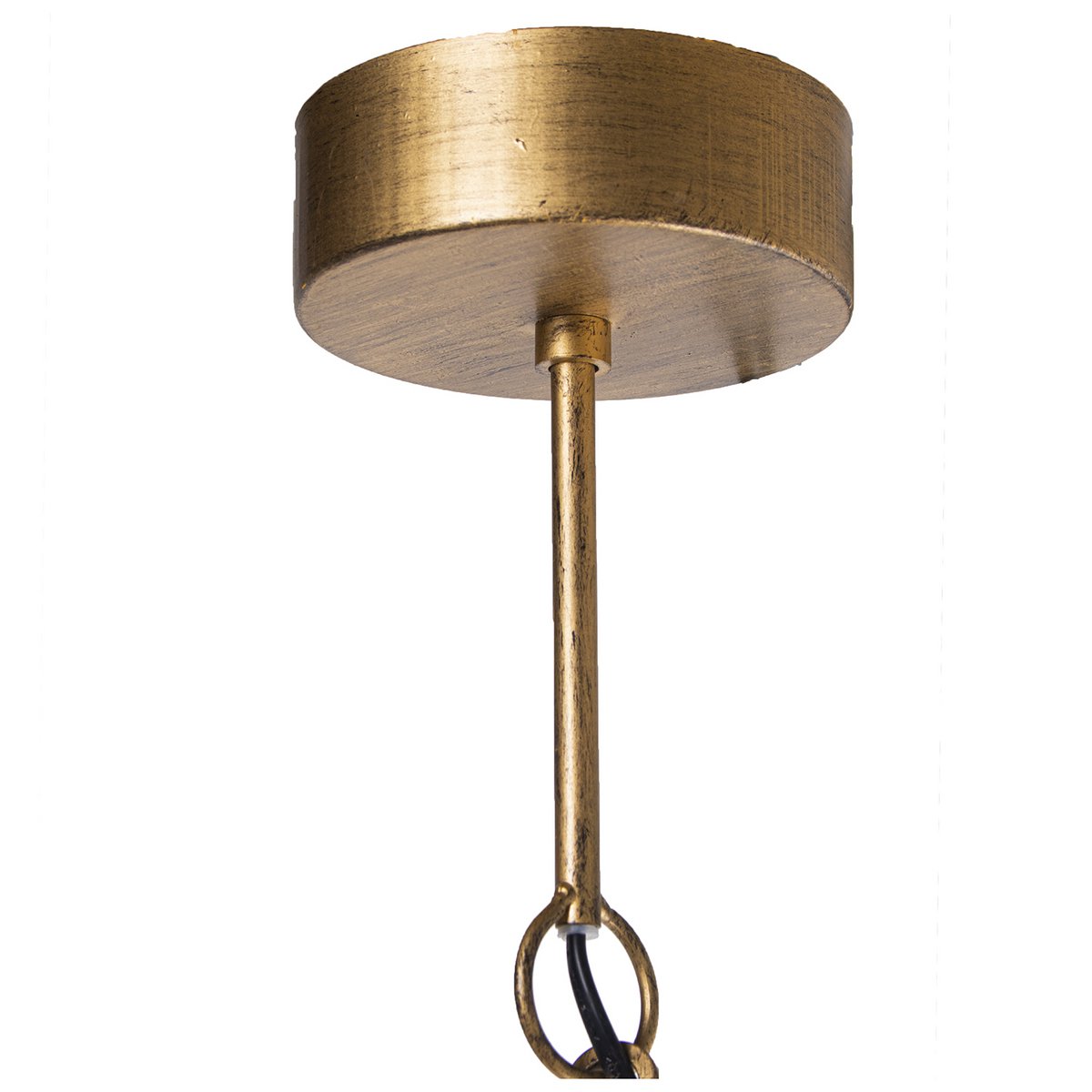 Alexandra Style - Metalen Plafondlamp Met Houten Kralen, 1Xe27, Max.60W °60X74/179Cm - hanglampen - close-up