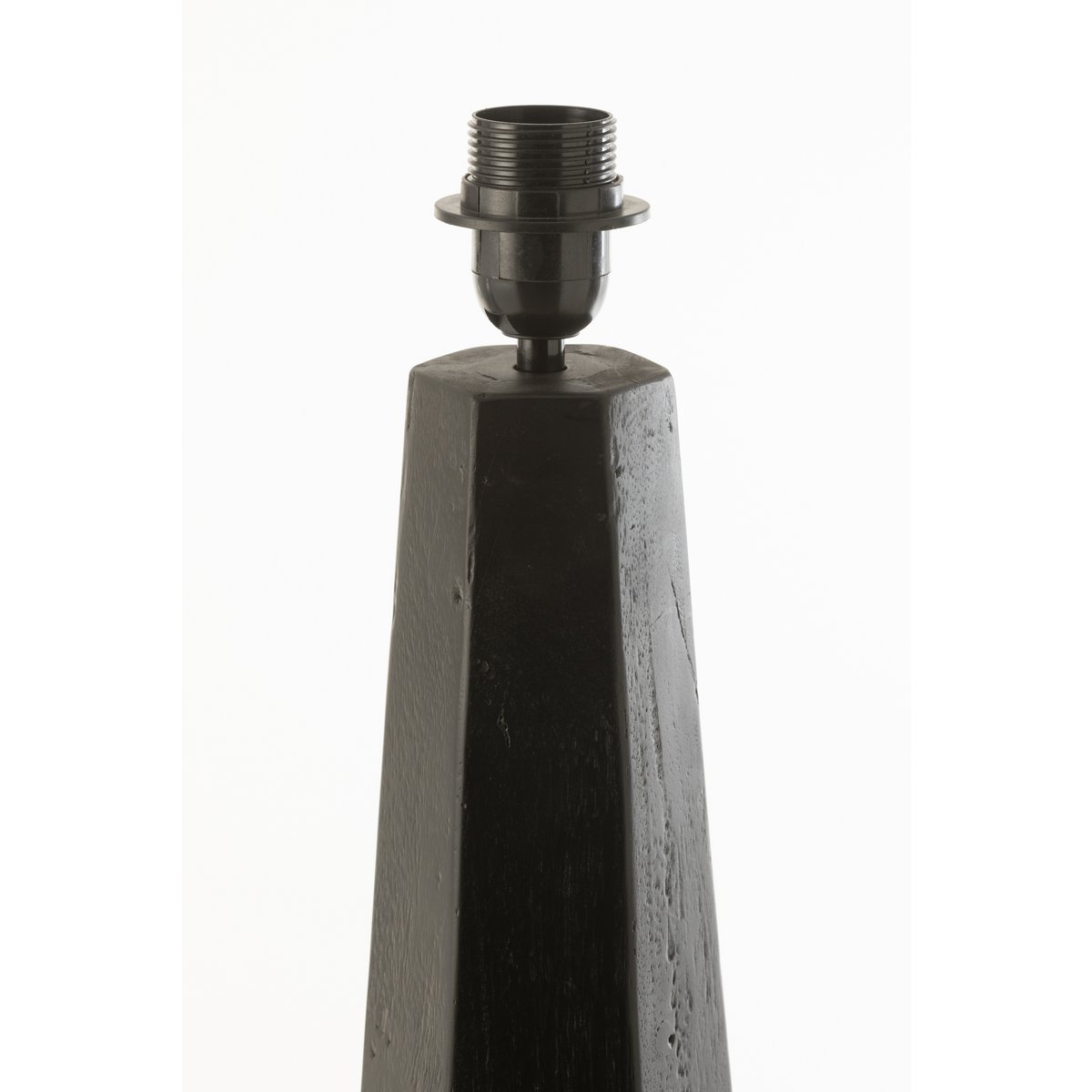 J-Line Lampenvoet Octogonaal - Hout - Zwart - Large - vloerlamp - zijaanzicht